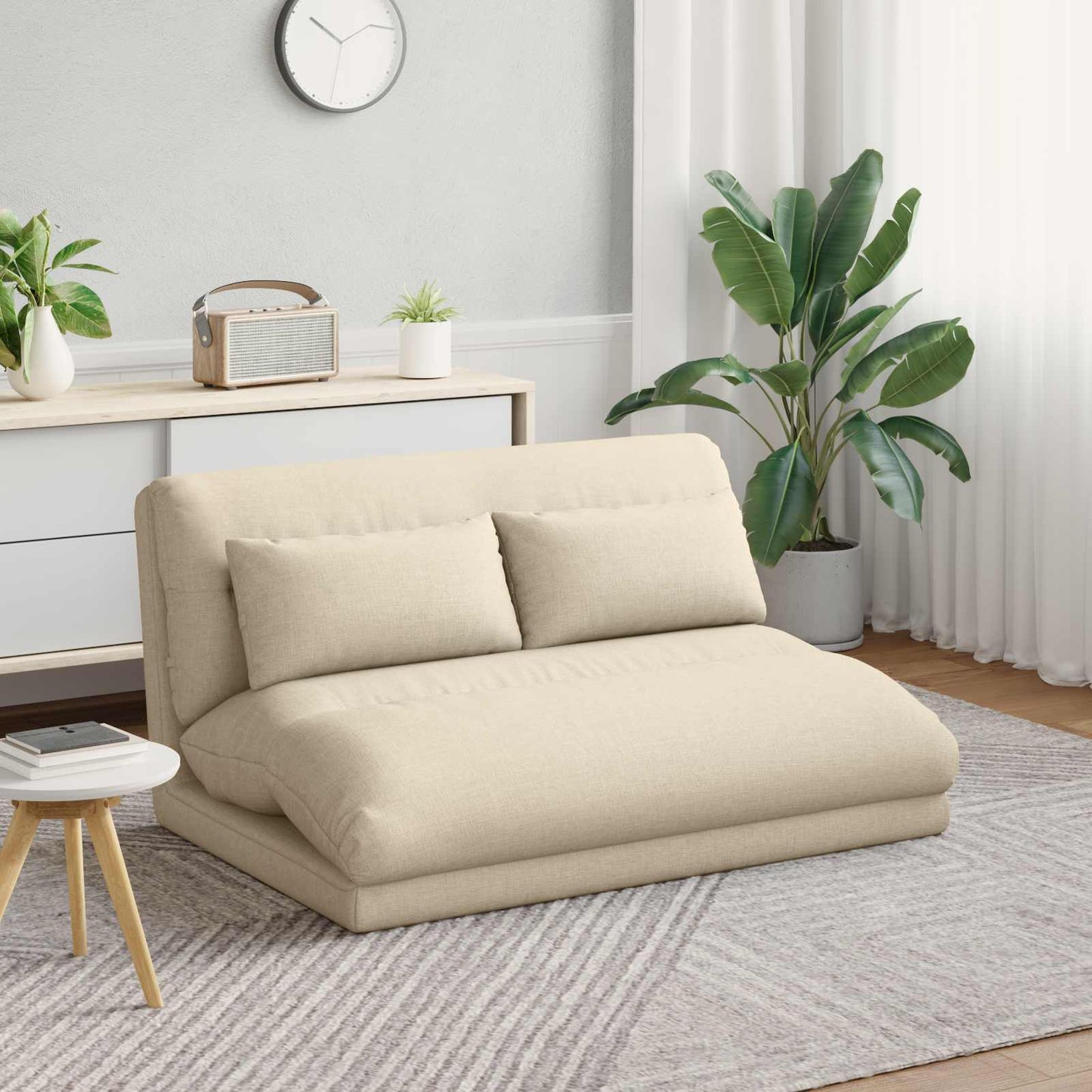 Sedia a pavimento regolabile Crema Tessuto