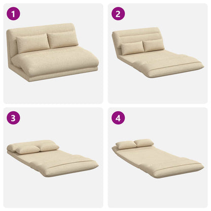 Sedia da Pavimento Crema 110 x 82 x 55 cm Tessuto | homemem39