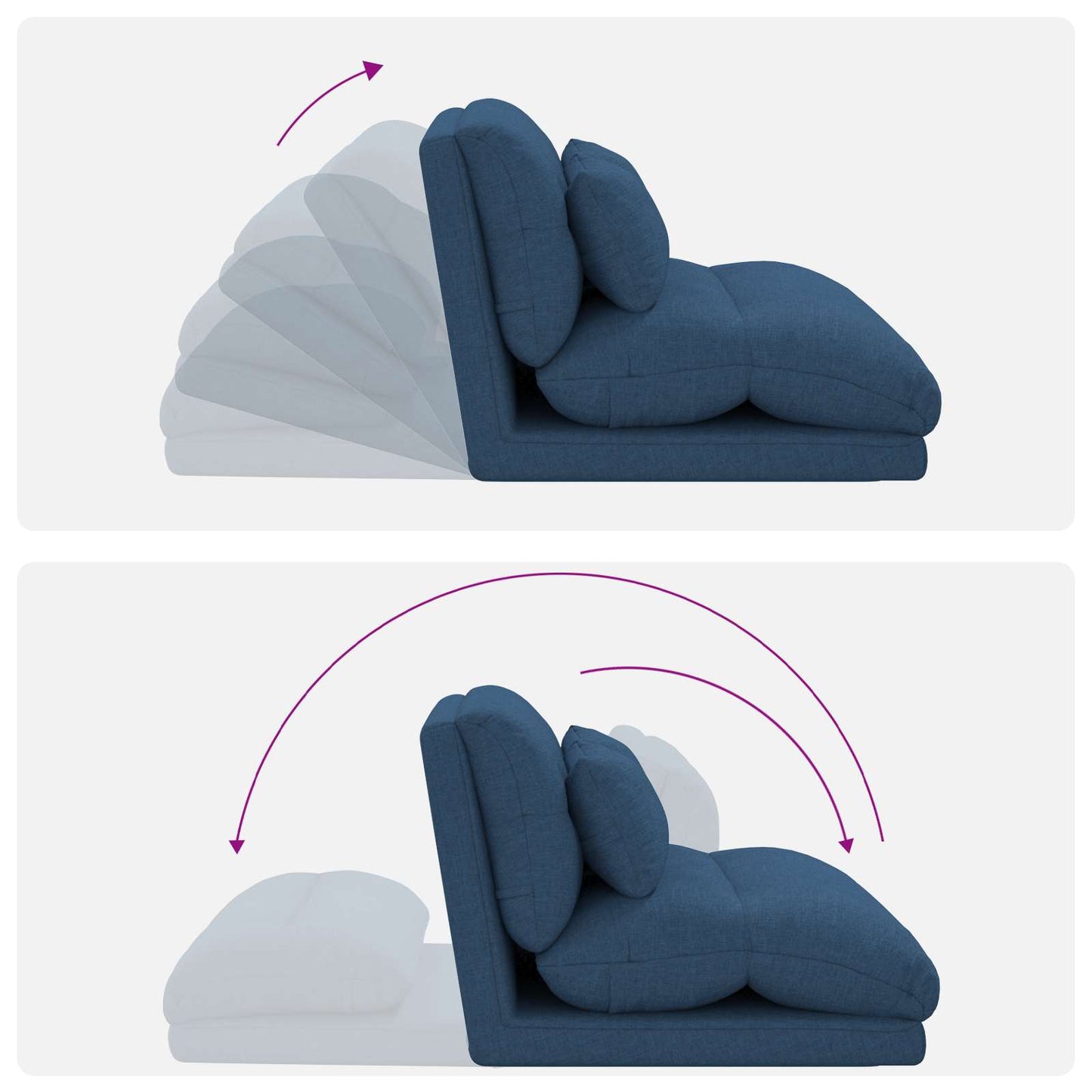 Sedia a pavimento regolabile Blu Tessuto