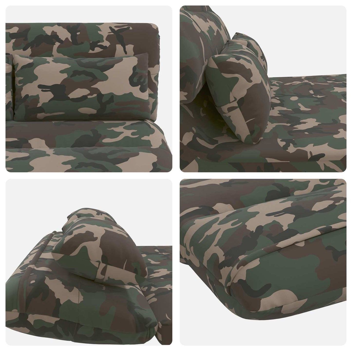 Sedia a pavimento regolabile Verde militare Tessuto