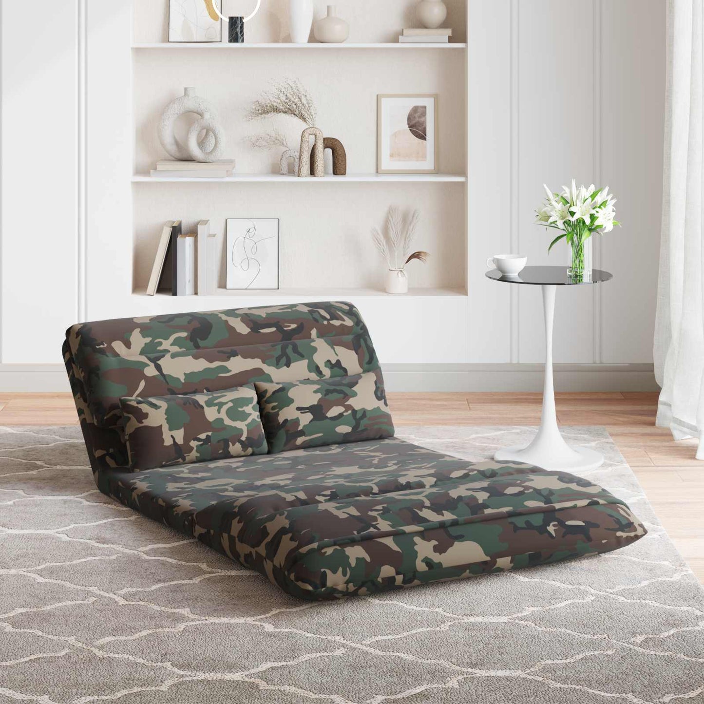 Sedia da Pavimento Verde militare 110 x 82 x 55 cm Tessuto | homemem39