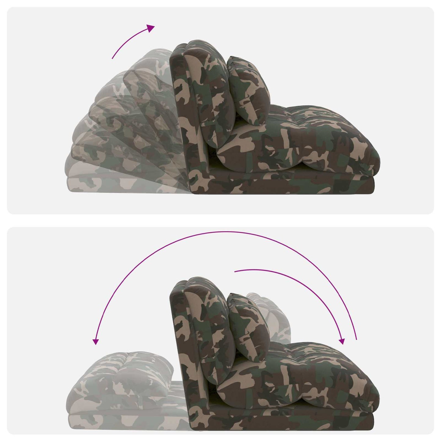Sedia a pavimento regolabile Verde militare Tessuto