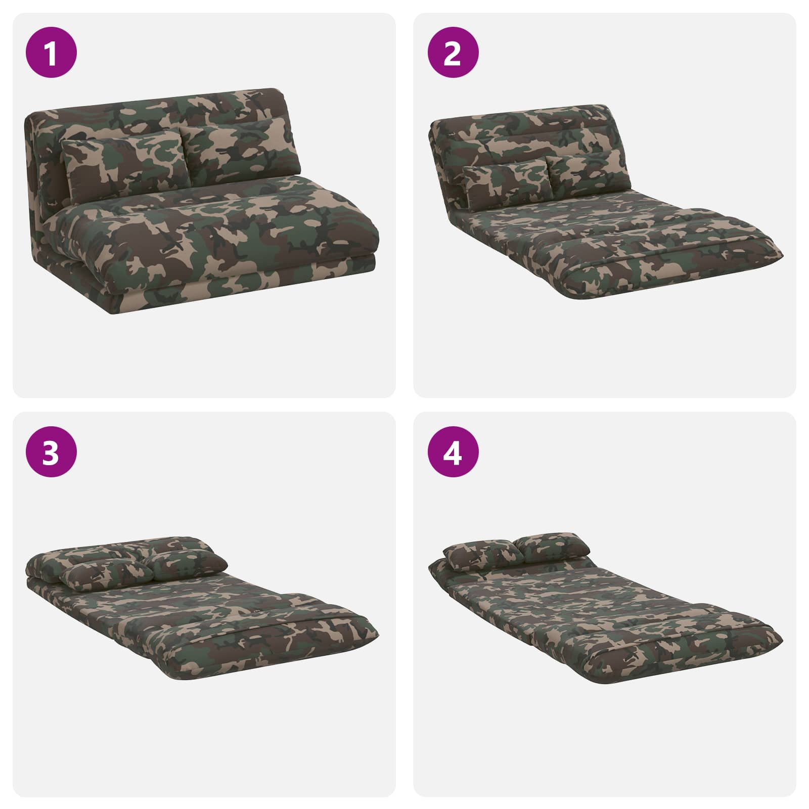 Sedia da Pavimento Verde militare 110 x 82 x 55 cm Tessuto | homemem39