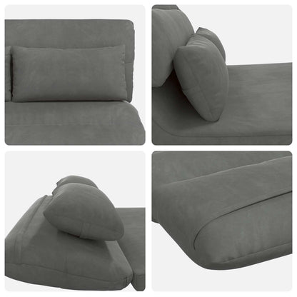 Sedia da Pavimento Grigio scuro 110 x 82 x 55 cm Velluto | homemem39