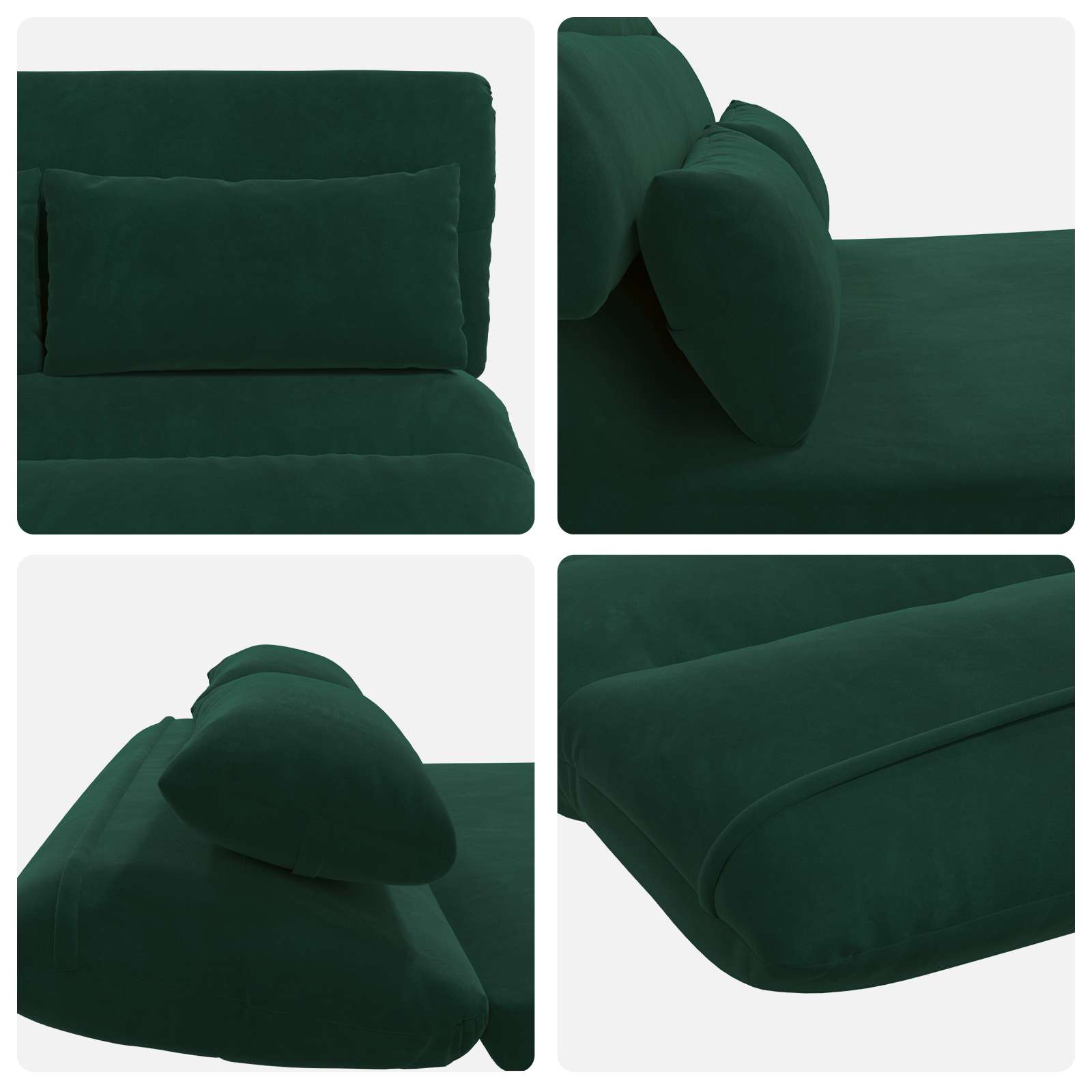 Sedia da Pavimento Verde Scuro 110 x 82 x 55 cm Velluto | homemem39