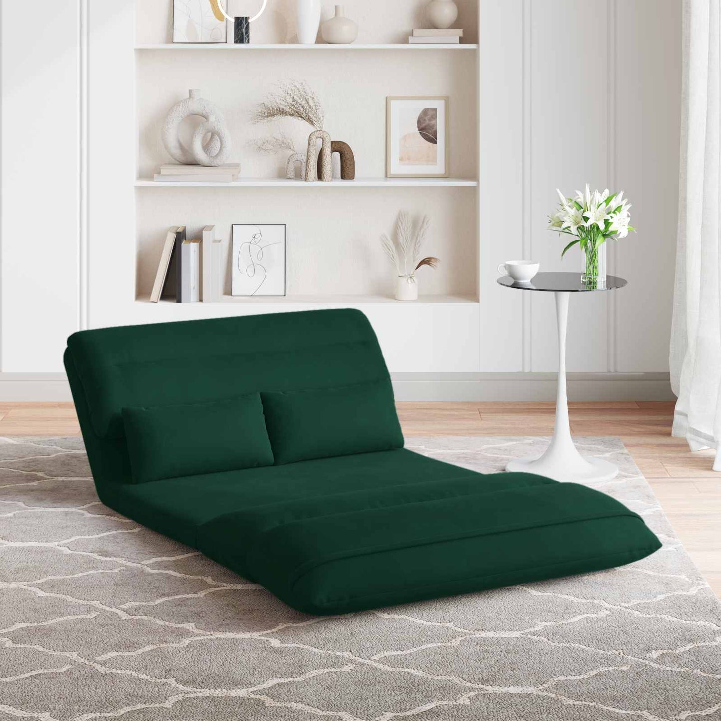 Sedia a pavimento regolabile Verde Scuro Velluto