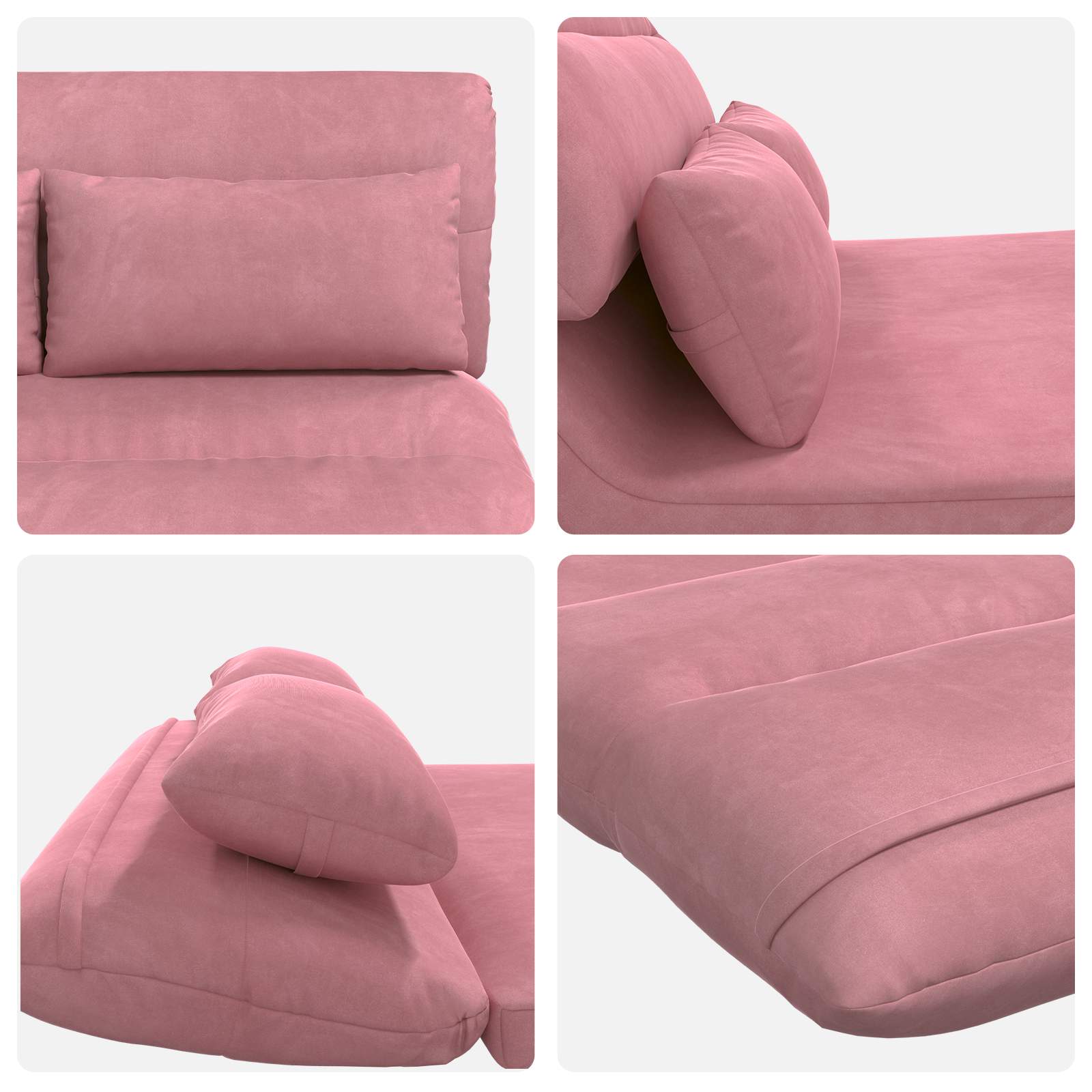 Sedia da Pavimento Rosa 110 x 82 x 55 cm Velluto | homemem39