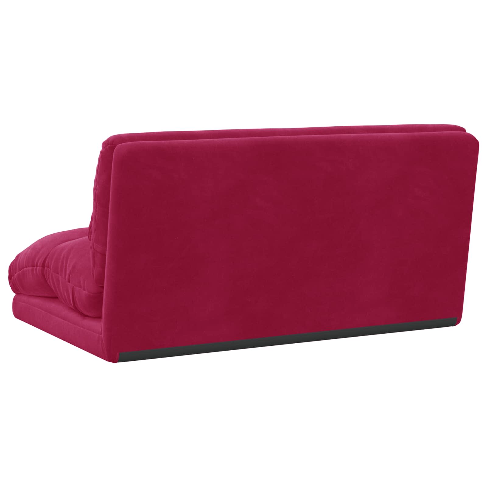 Sedia da Pavimento Rosso Vino 110 x 82 x 55 cm Velluto | homemem39