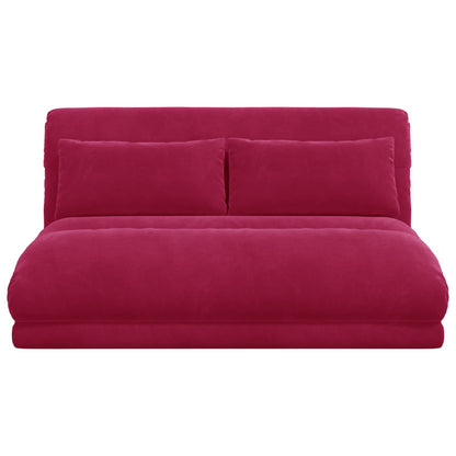 Sedia da Pavimento Rosso Vino 110 x 82 x 55 cm Velluto | homemem39