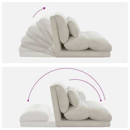 Sedia da Pavimento Crema 110 x 82 x 55 cm Velluto | homemem39