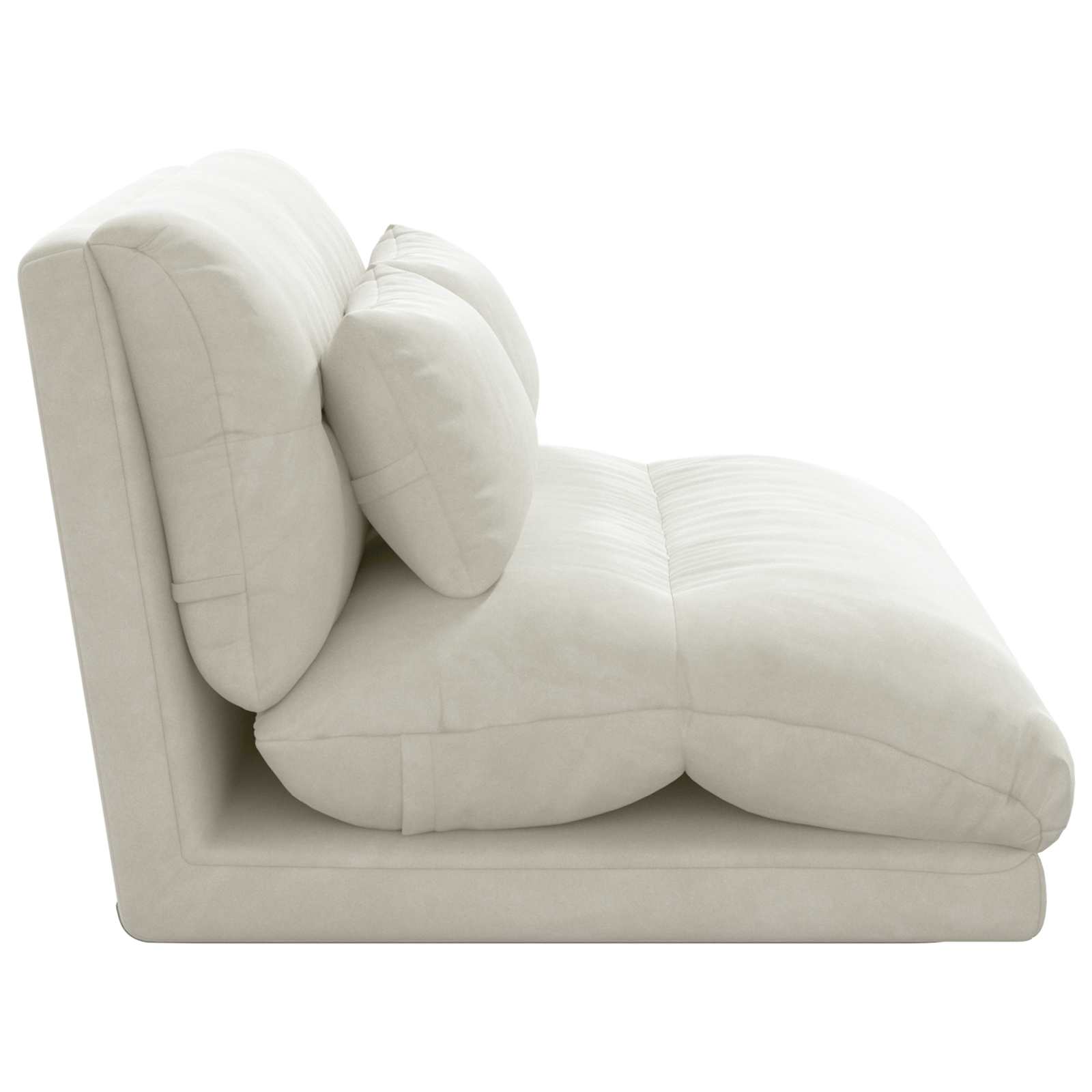 Sedia da Pavimento Crema 110 x 82 x 55 cm Velluto | homemem39
