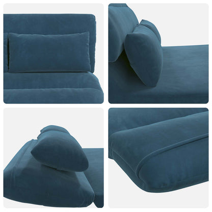 Sedia da Pavimento Blu 110 x 82 x 55 cm Velluto | homemem39