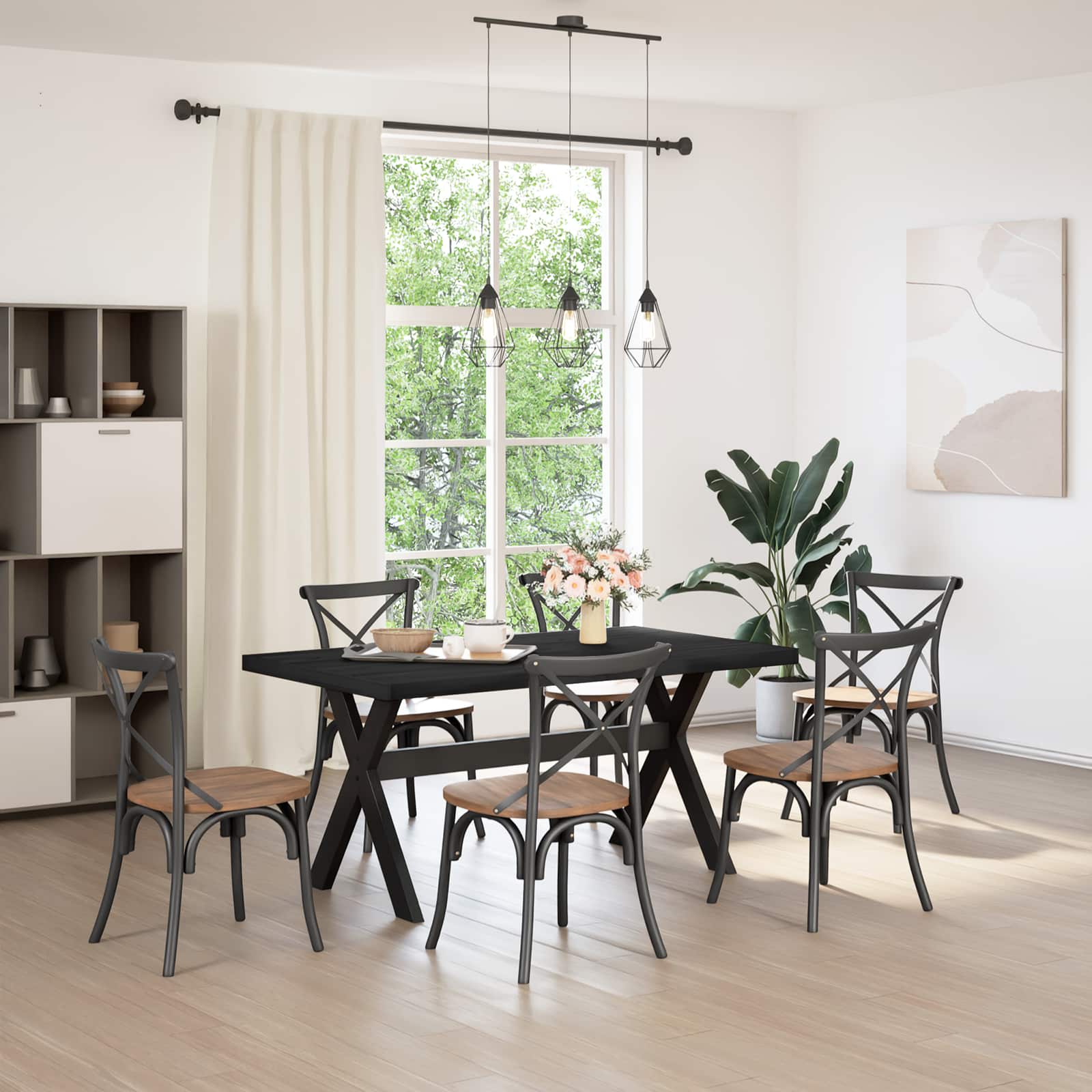 Tavolo da pranzo NOAIN 160 cm Legno Massello di Pino Nero | homemem39
