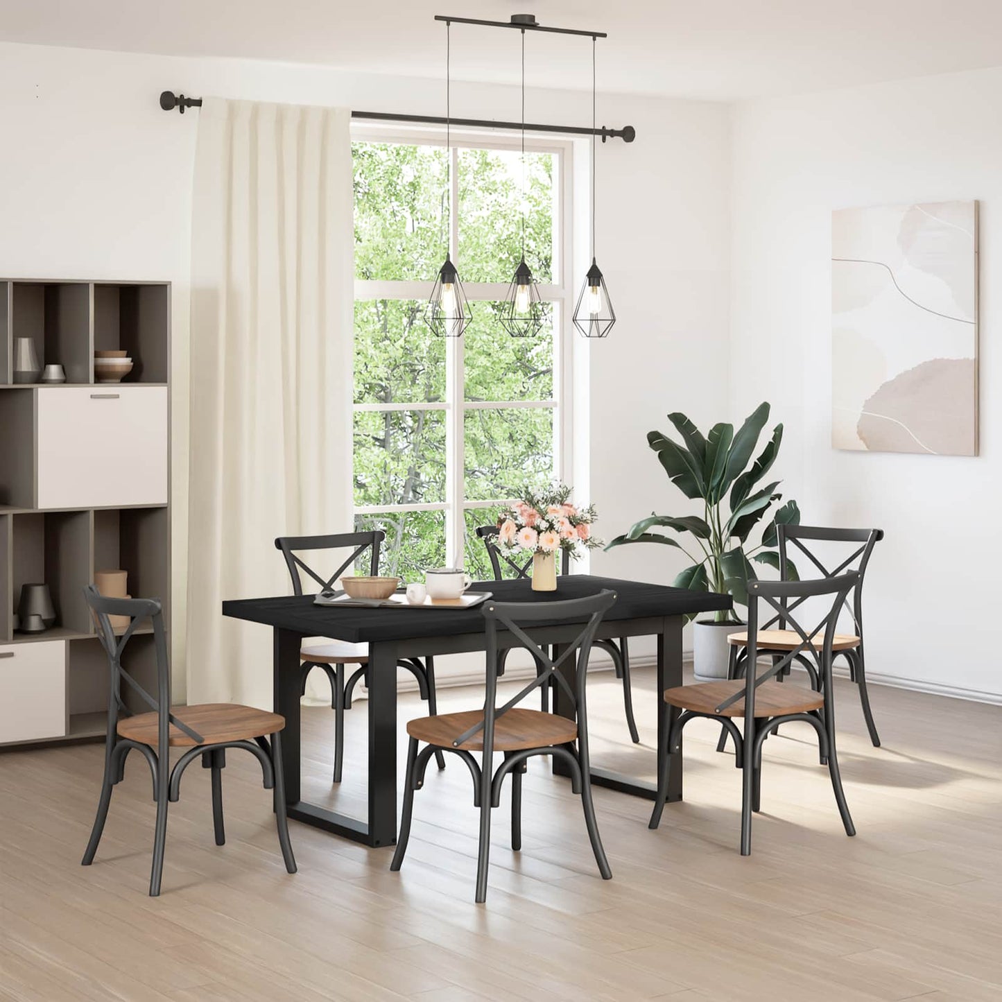 Tavolo da pranzo NOAIN 160 cm Legno Massello di Pino Nero | homemem39