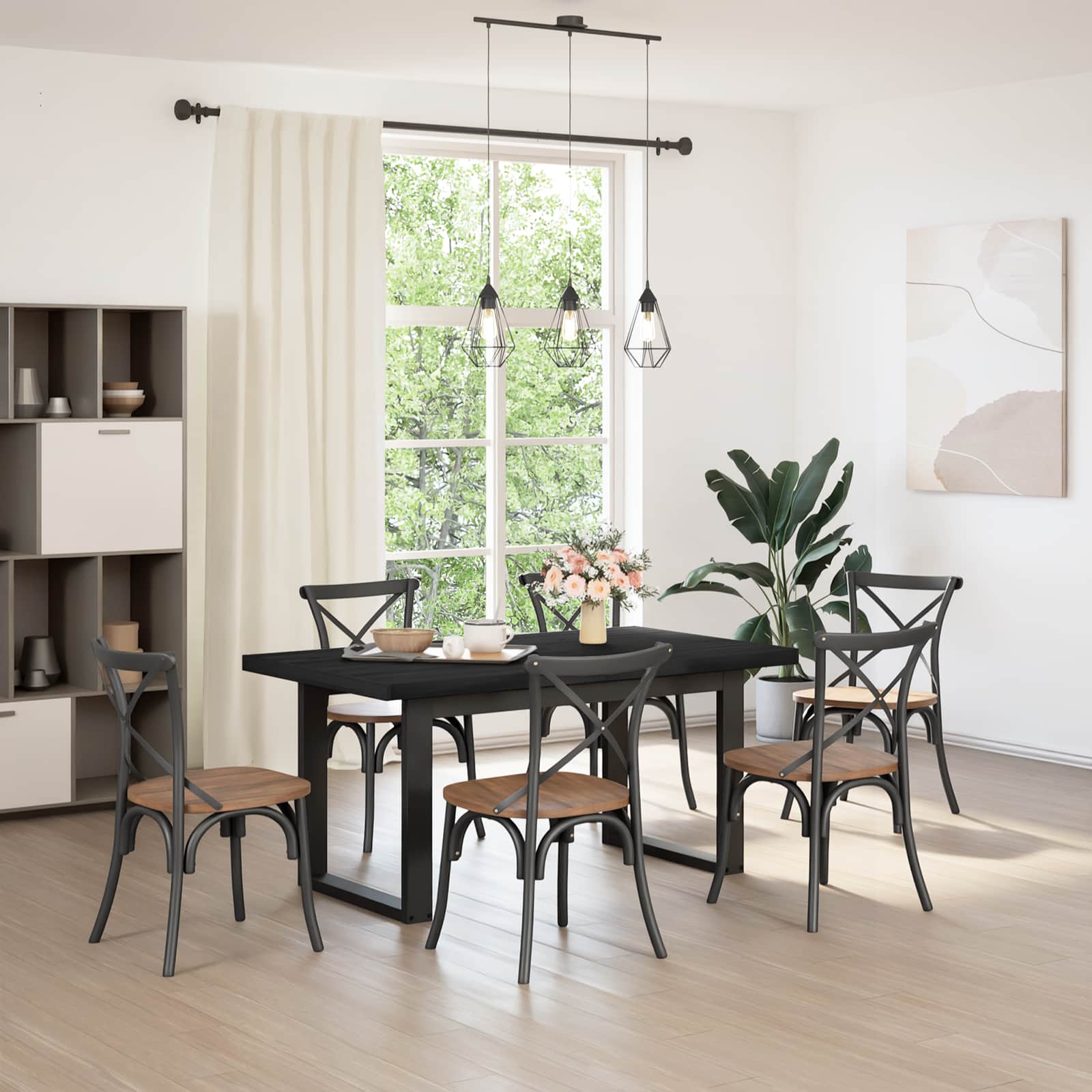 Tavolo da pranzo NOAIN 160 cm Legno Massello di Pino Nero | homemem39
