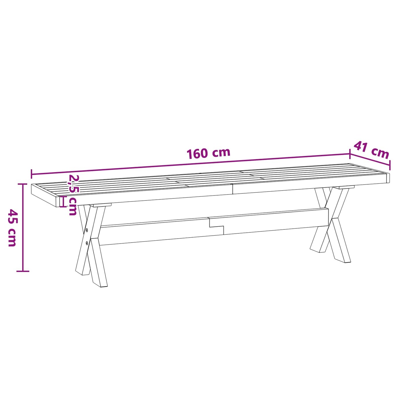 Panchina da pranzo NOAIN 160 x 41 x 45 cm | homemem39