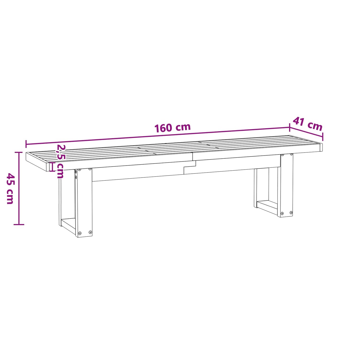 Panchina da pranzo NOAIN 160 x 41 x 45 cm | homemem39