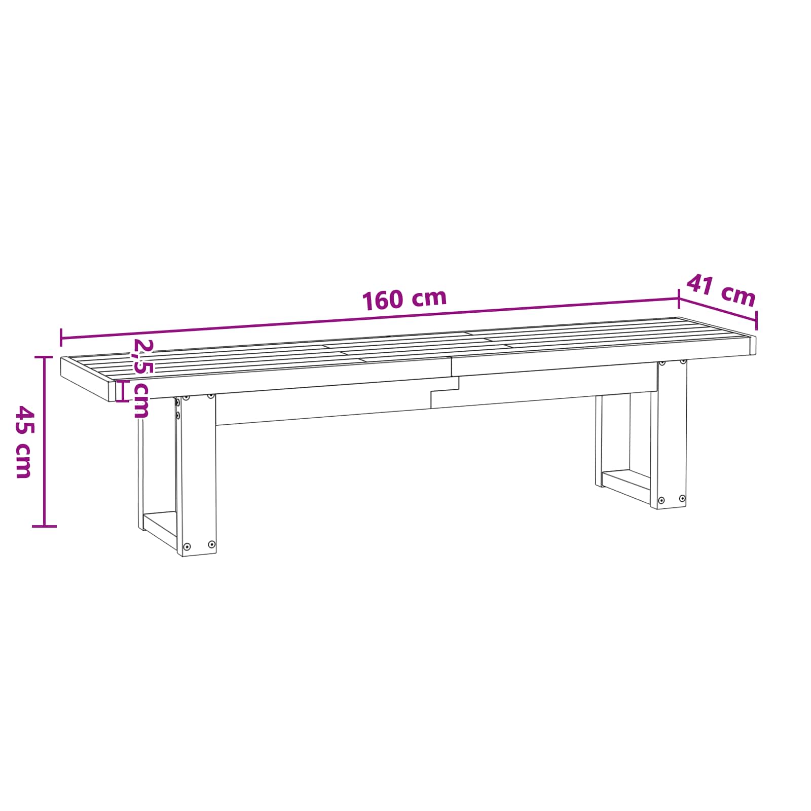 Panchina da pranzo NOAIN 160 x 41 x 45 cm | homemem39