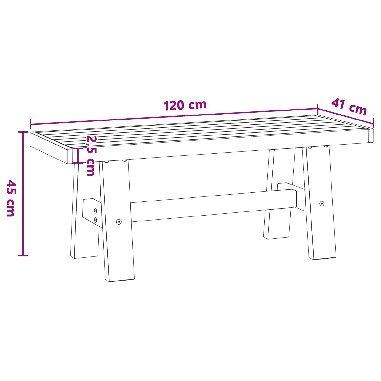 Panchina da pranzo NOAIN 120 x 41 x 45 cm | homemem39