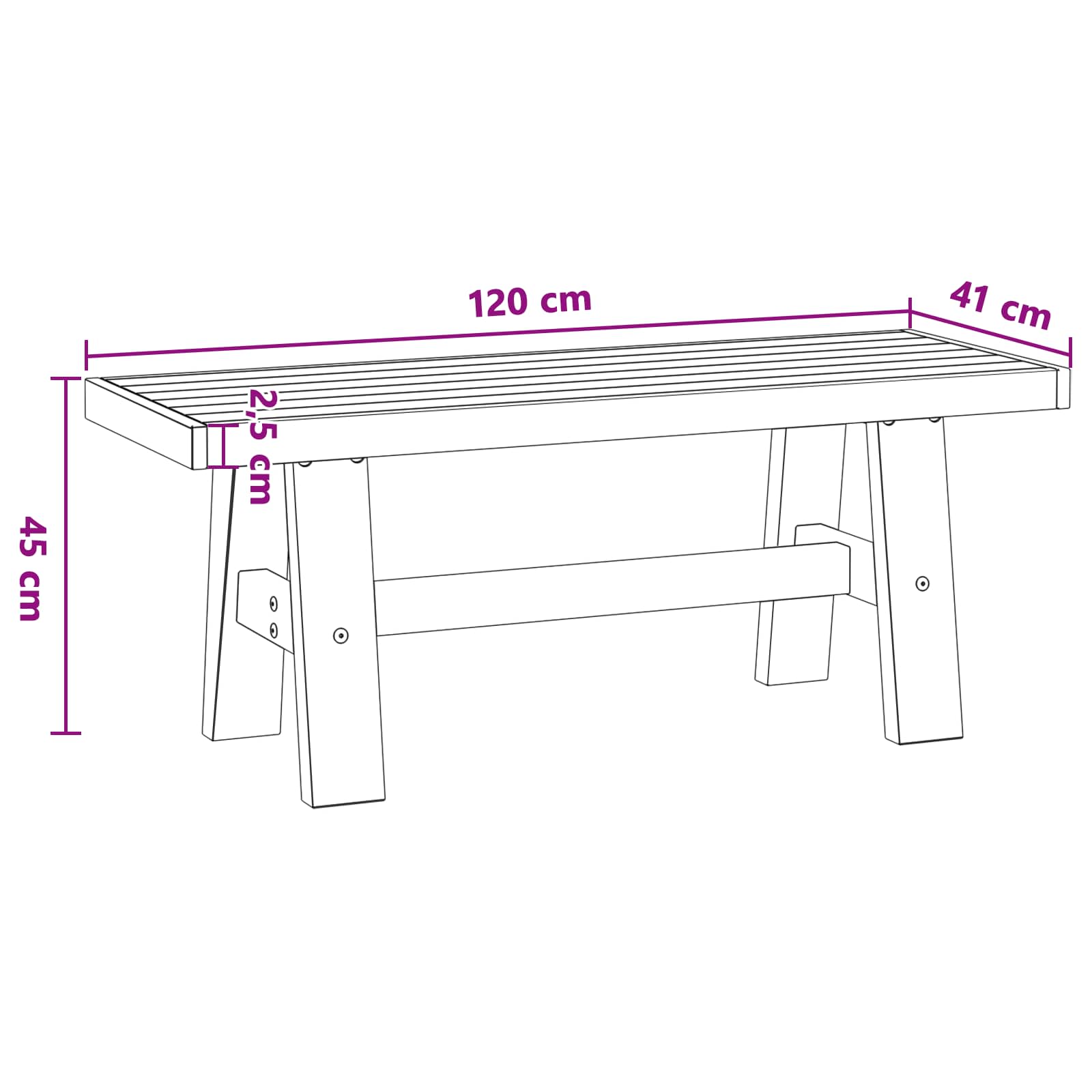 Panchina da pranzo NOAIN 120 x 41 x 45 cm | homemem39