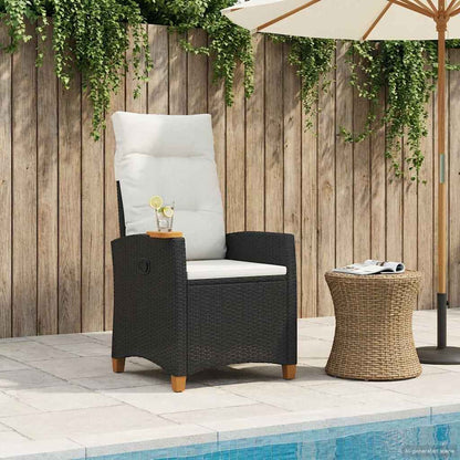 Poltrona reclinabile con tavolino 62 x 64 x 112 cm polyrattan | homemem39