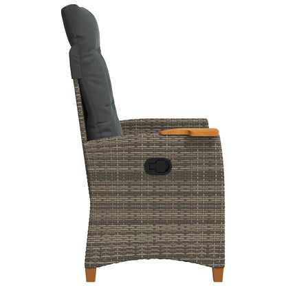 Poltrona reclinabile con tavolino 62 x 64 x 112 cm polyrattan | homemem39