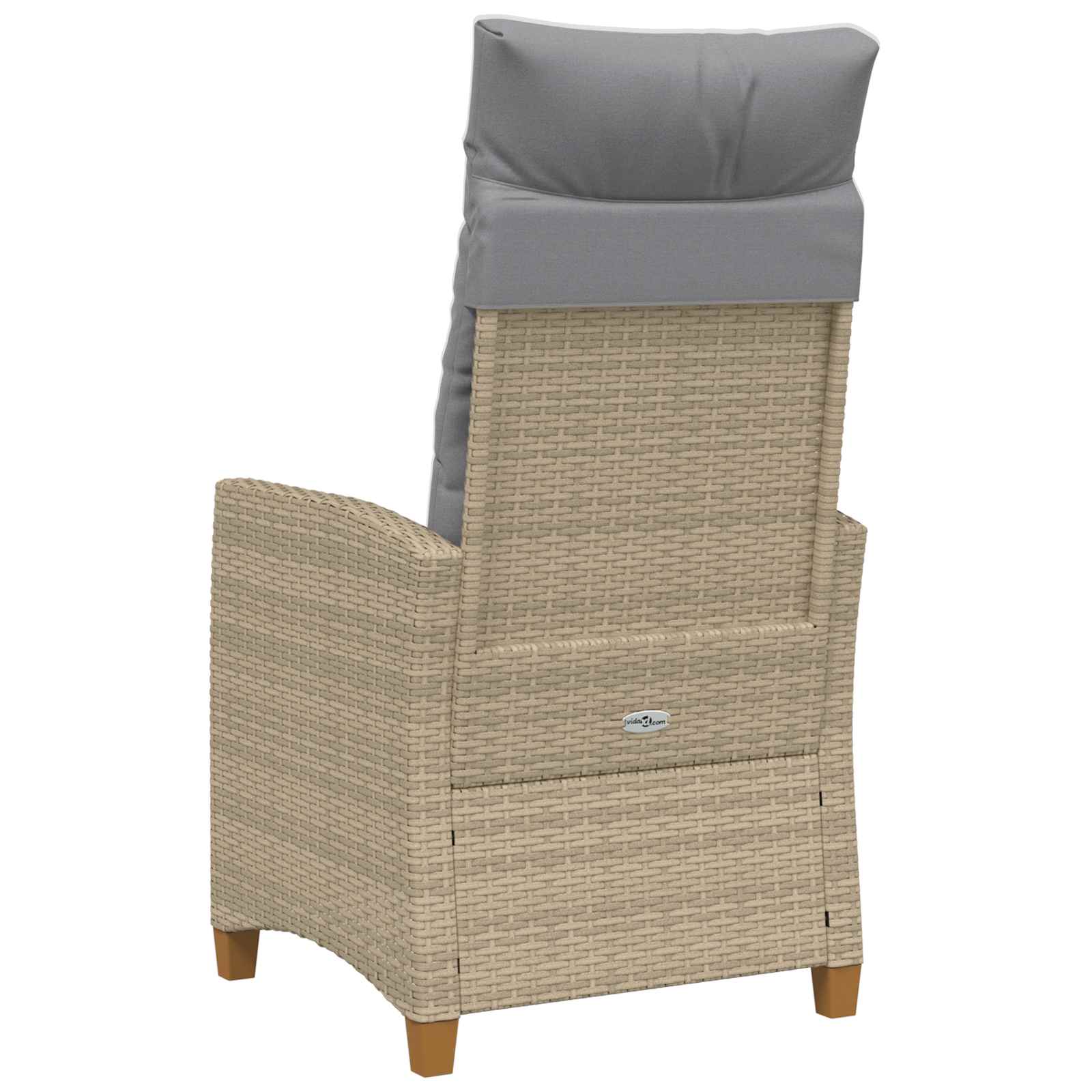 Poltrona reclinabile con tavolino 62 x 64 x 112 cm polyrattan | homemem39