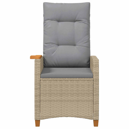 Poltrona reclinabile con tavolino 62 x 64 x 112 cm polyrattan | homemem39