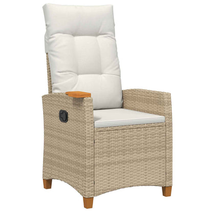 Poltrona reclinabile con tavolino 62 x 64 x 112 cm polyrattan | homemem39