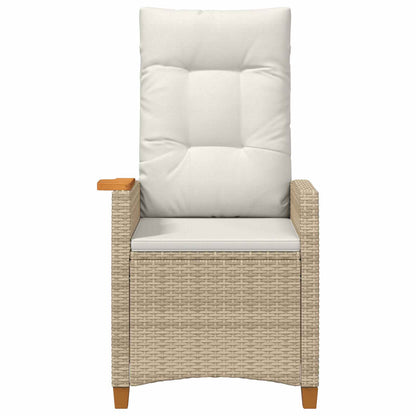 Poltrona reclinabile con tavolino 62 x 64 x 112 cm polyrattan | homemem39