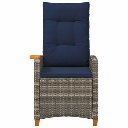 Poltrona reclinabile con tavolino 62 x 64 x 112 cm polyrattan