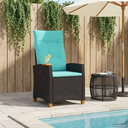 Poltrona reclinabile con tavolino 62 x 64 x 112 cm polyrattan | homemem39