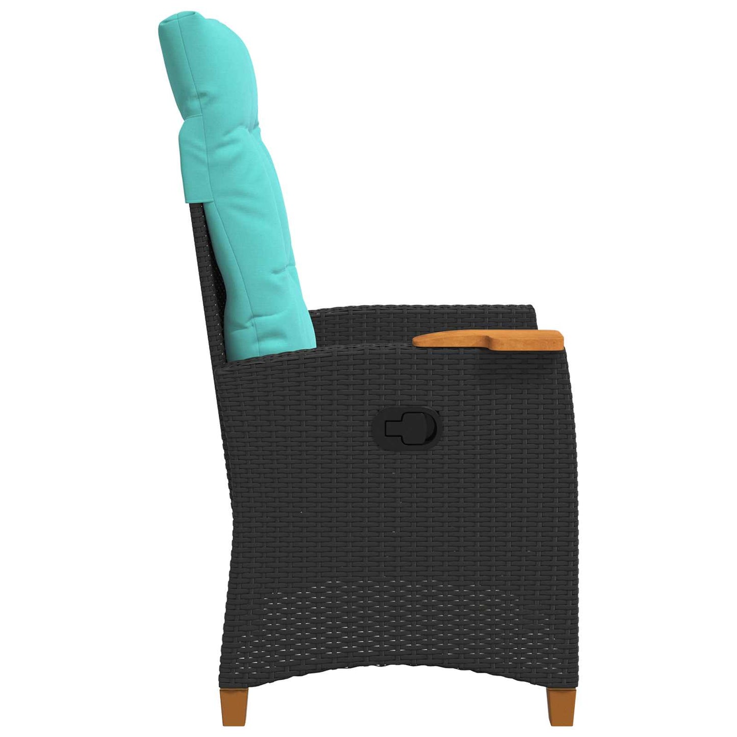 Poltrona reclinabile con tavolino 62 x 64 x 112 cm polyrattan | homemem39