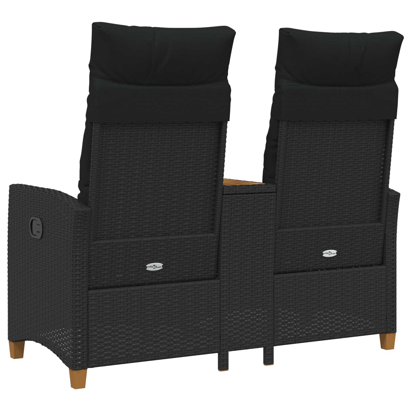 Panchina reclinabile con tavolo Nero 126 x 65 x 112 cm | homemem39