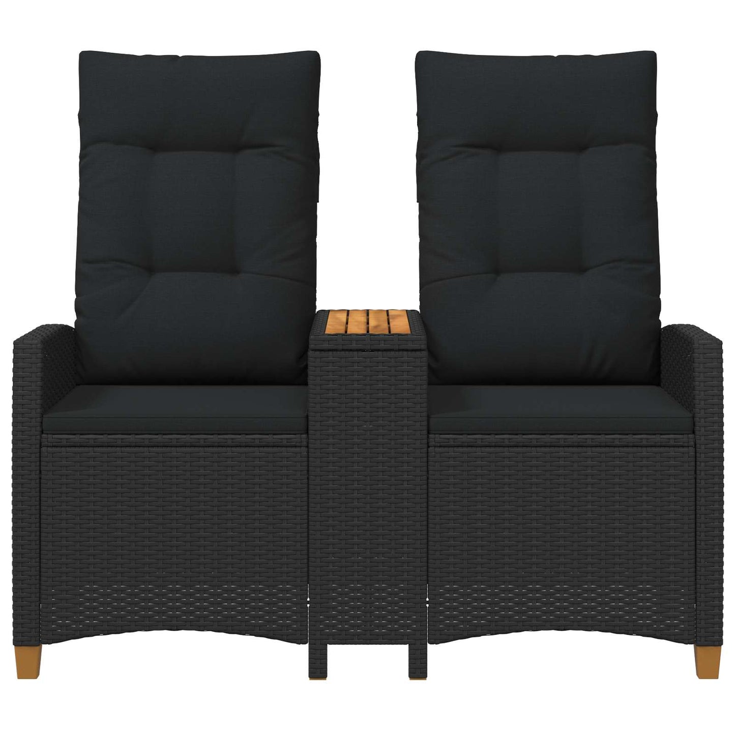 Panchina reclinabile con tavolo Nero 126 x 65 x 112 cm | homemem39