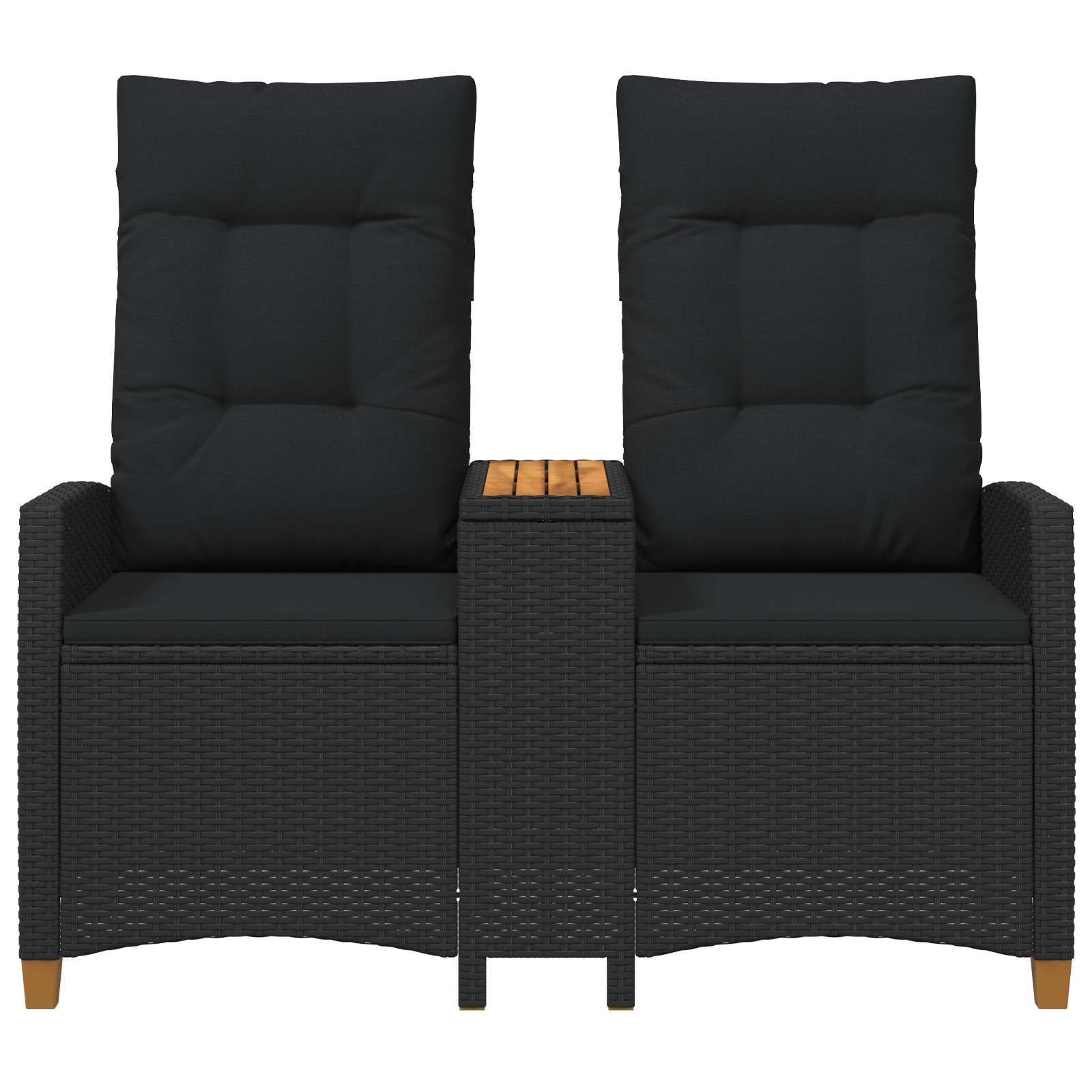 Panchina reclinabile con tavolo Nero 126 x 65 x 112 cm | homemem39