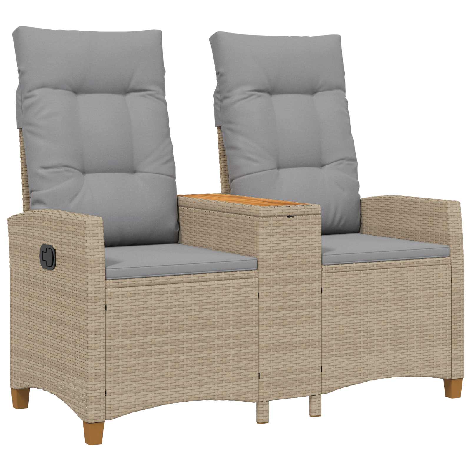 Panchina reclinabile con tavolo Beige e Grigio Chiaro | homemem39