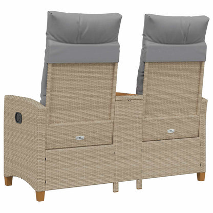 Panchina reclinabile con tavolo Beige e Grigio Chiaro | homemem39