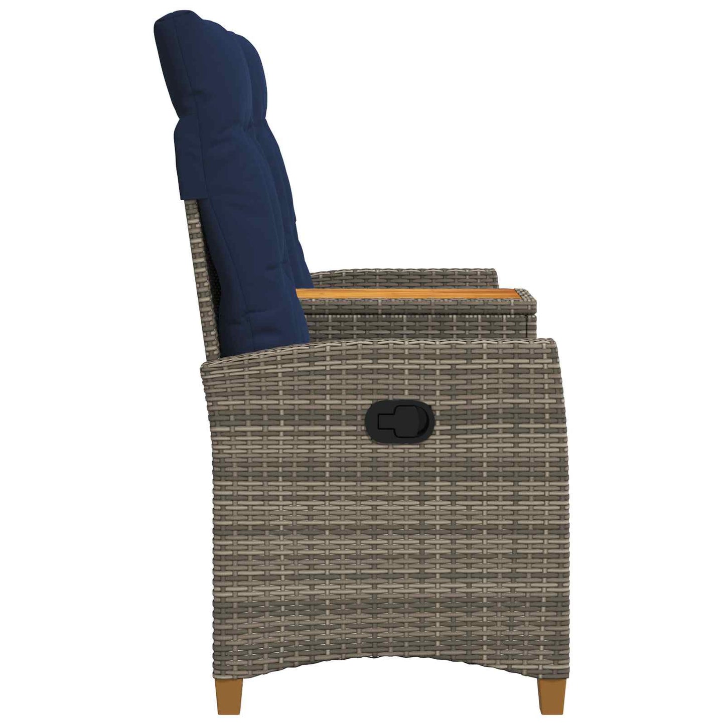 Panchina reclinabile con tavolo Grigio e Blu Navy polyrattan | homemem39