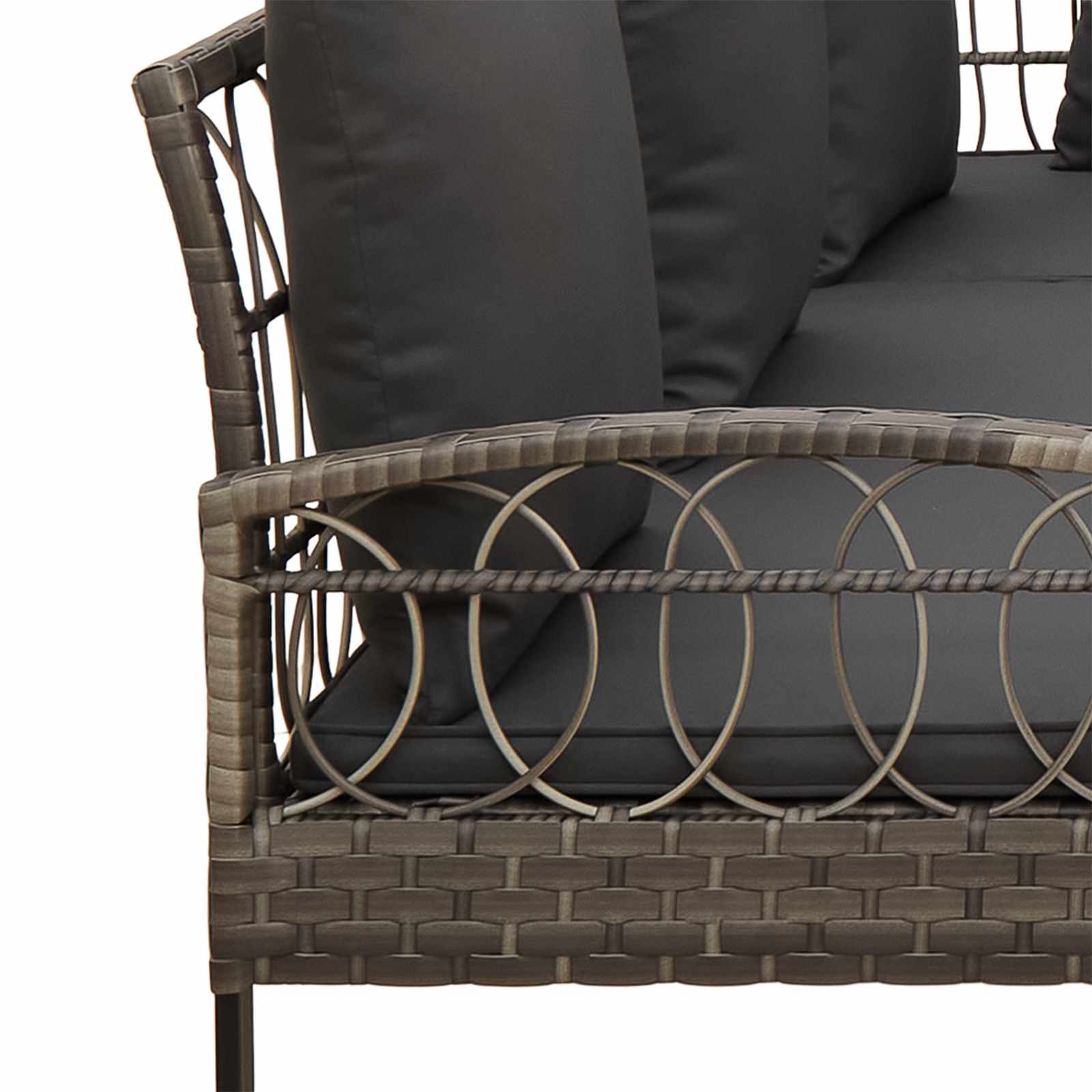 Set Divano da Giardino con cuscino 2 pcs Grigio | homemem39