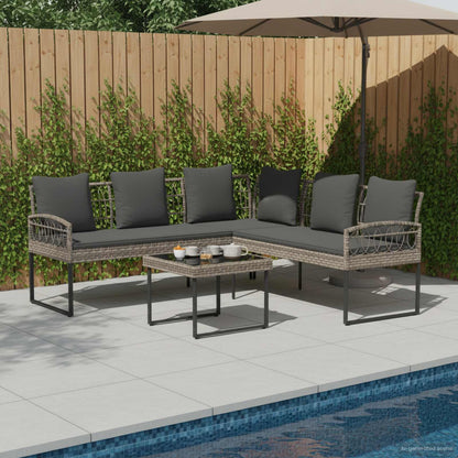 Set Divano da Giardino con cuscino 2 pcs Grigio