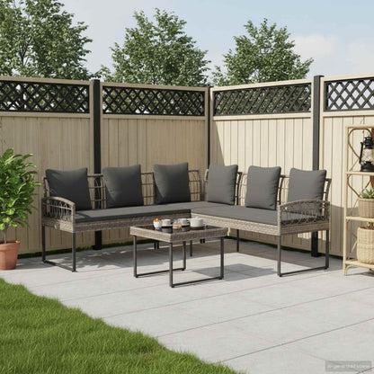 Set Divano da Giardino con cuscino 2 pcs Grigio