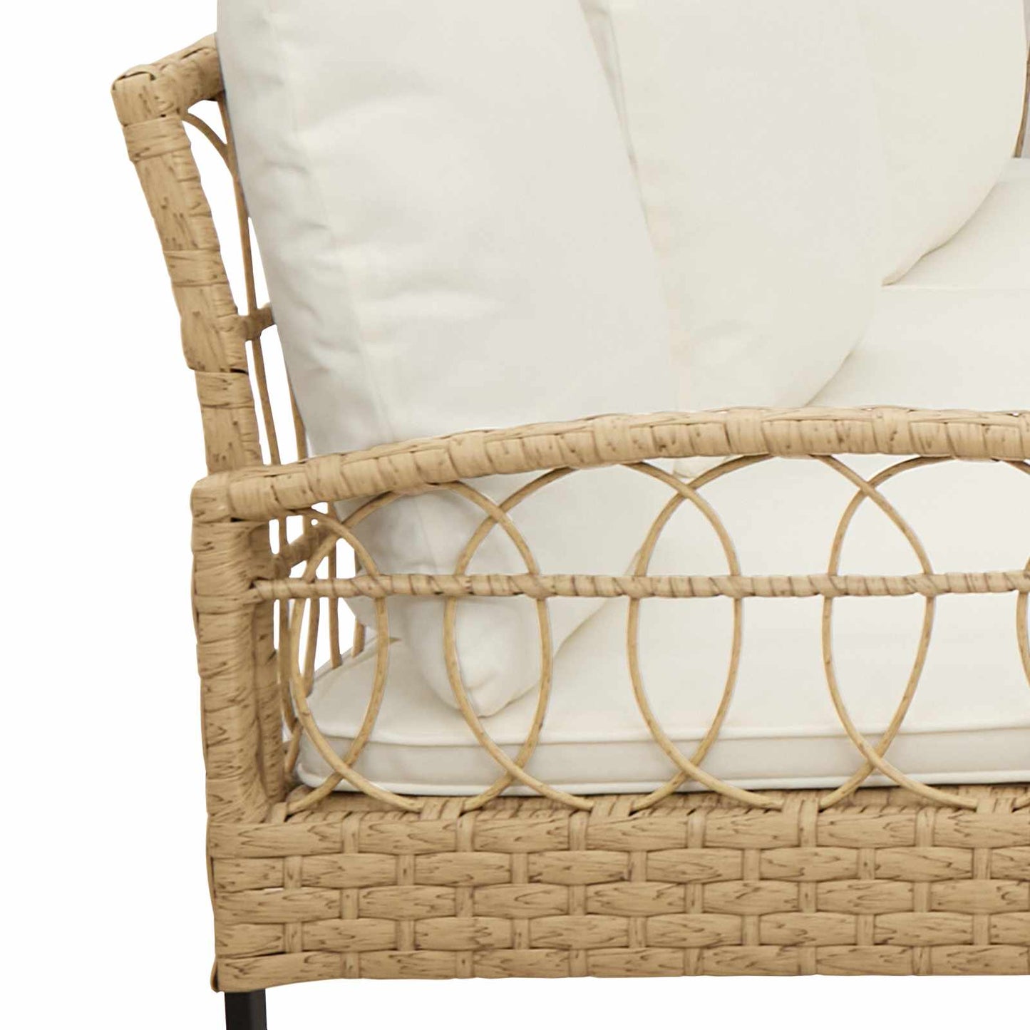 Set Divano da Giardino 2 pcs Naturale Rattan sintetico Acciaio | homemem39