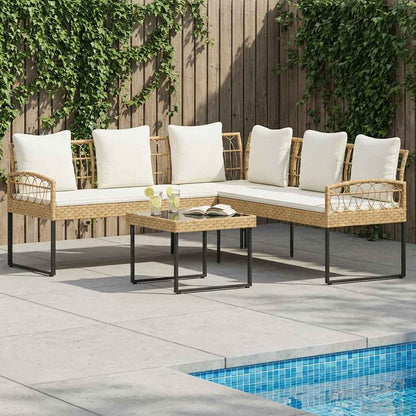 Set Divano da Giardino 2 pcs Naturale Rattan sintetico Acciaio | homemem39