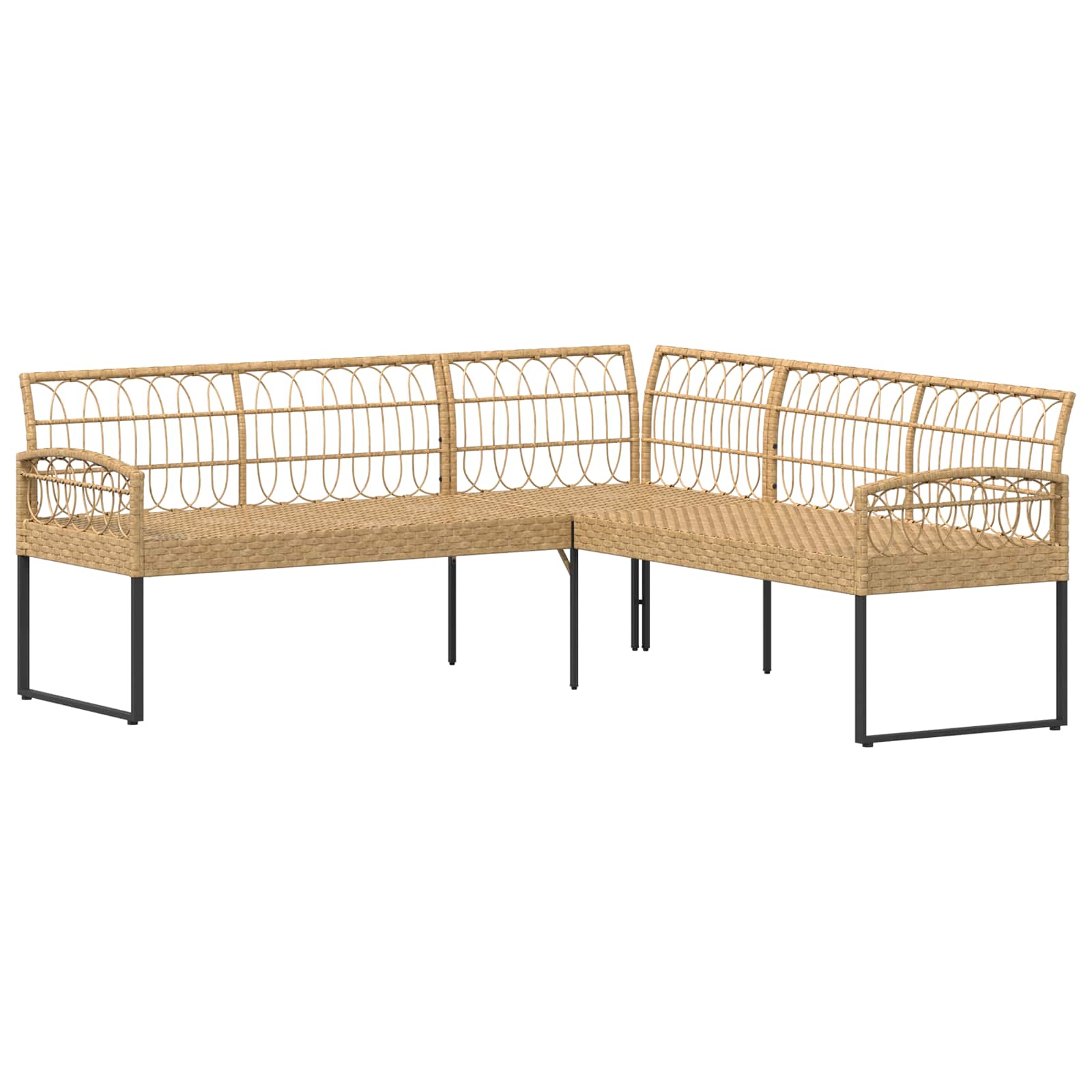 Set Divano da Giardino 2 pcs Naturale Rattan sintetico Acciaio | homemem39