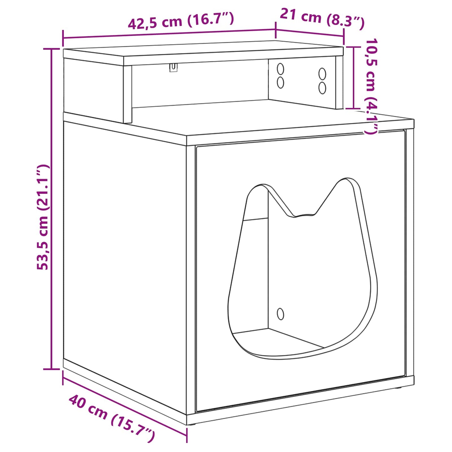 Casa per Gatti Grigio Sonoma 42,5 x 40 x 53,5 cm