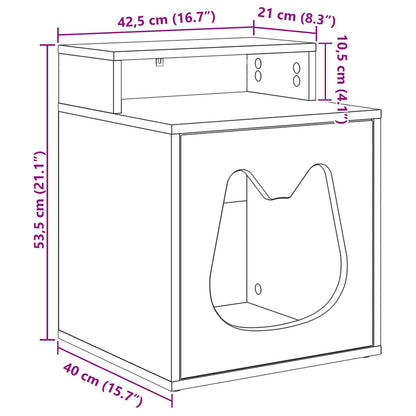 Casa per Gatti Grigio Sonoma 42,5 x 40 x 53,5 cm