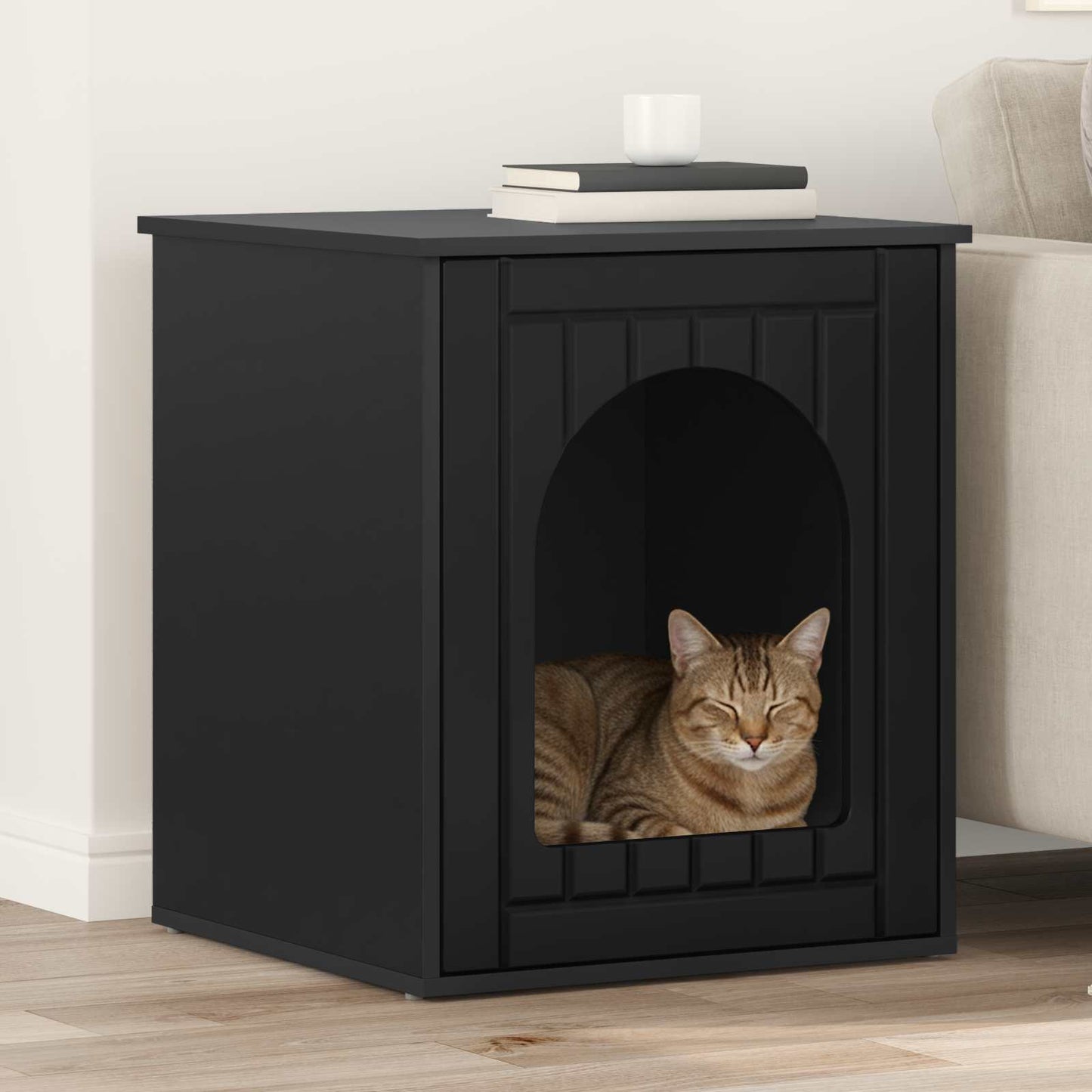 Casa per Gatti Nero 53 x 52 x 62 cm Legno multistrato | homemem39