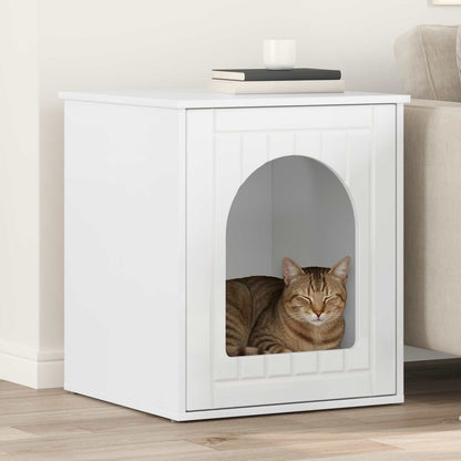 Casa per Gatti Bianco Lucido 53 x 52 x 62 cm Legno multistrato