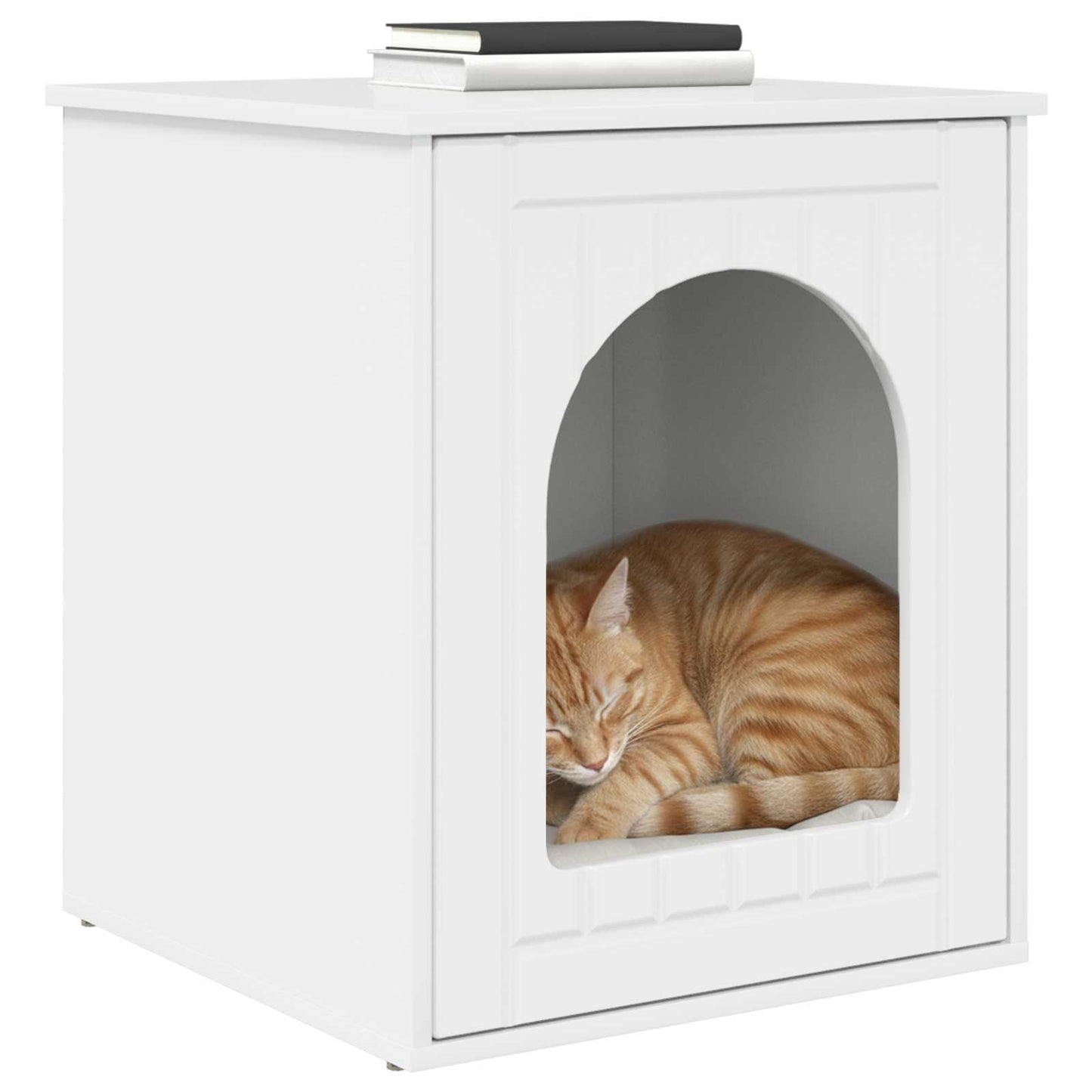 Casa per Gatti Bianco Lucido 53 x 52 x 62 cm Legno multistrato